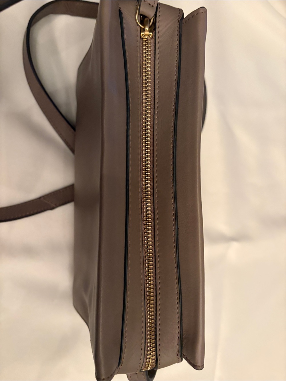 RADLEY LONDON Taupe Leather Crossbody Bag Purse BRS - Picture 7 of 9